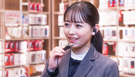 カウンターでの商品説明